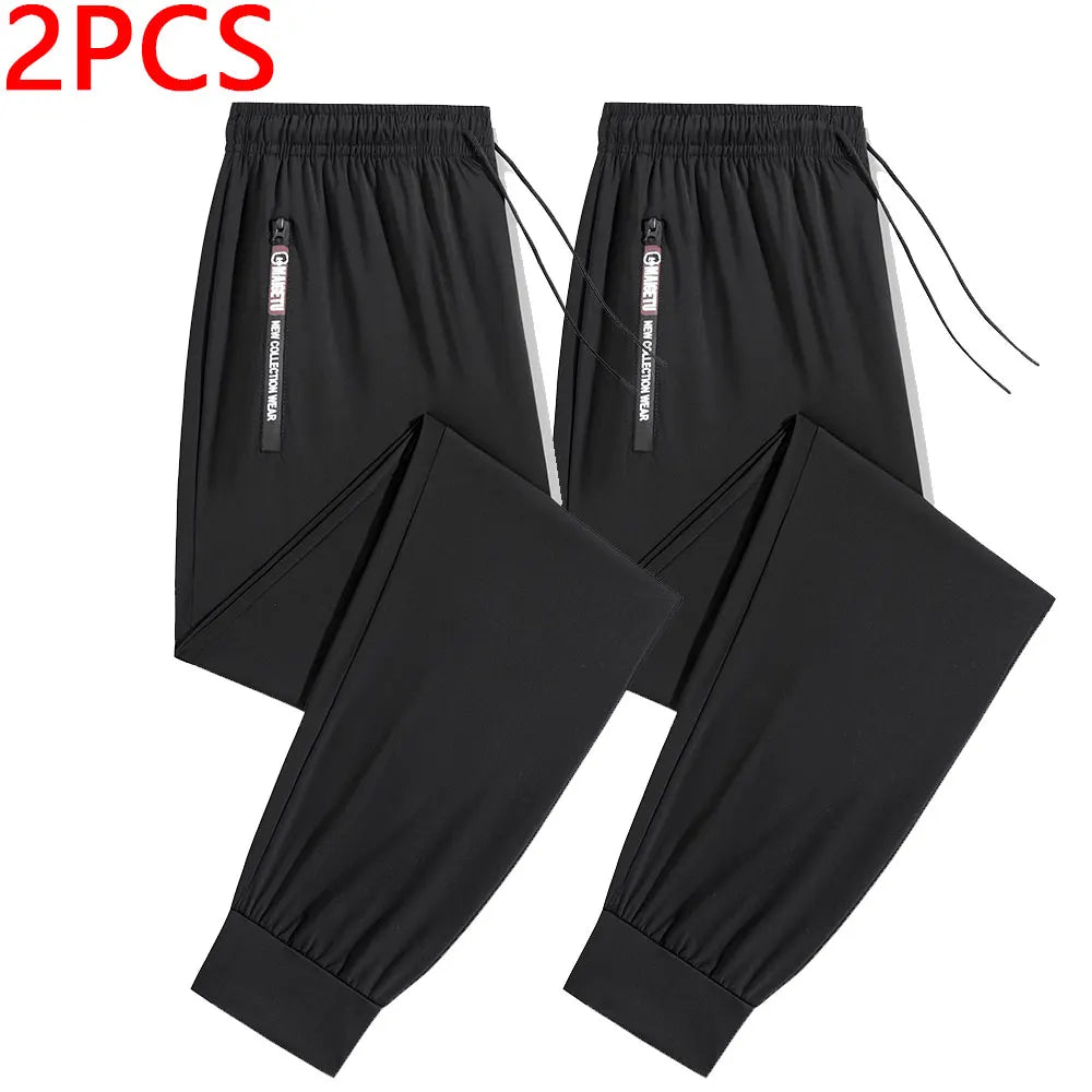 1/2/3 Piece Men’s Jogging Pants — Sports Fit, Zip Pockets, Quick-Dry
