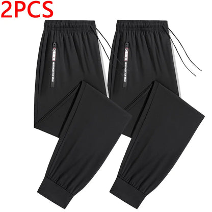 1/2/3 Piece Men’s Jogging Pants — Sports Fit, Zip Pockets, Quick-Dry