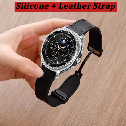 Leather Strap Samsung Galaxy Watch Classic 44mm 40mm 46mm Bracelet with Magnetic Band