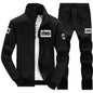Men's 2-Piece Winter Set: Stand Neck Jacket & Matching Drawstring Pants