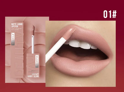 MLSMILE Velvet Satin Lip Glaze (6 Colors) — Non-Stick Cup, Watertight Matte Lipstick