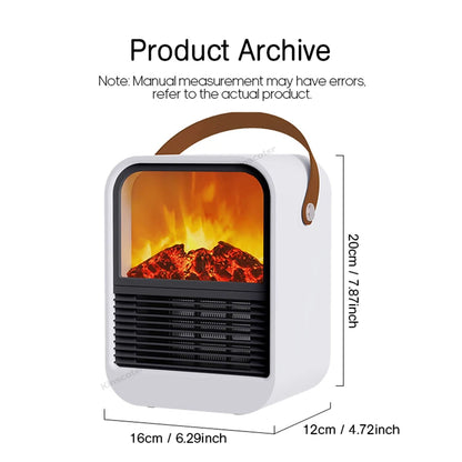 Fireplace Electric Heater Portable Desktop Warmer, Warm Blower Fan for Home Heating