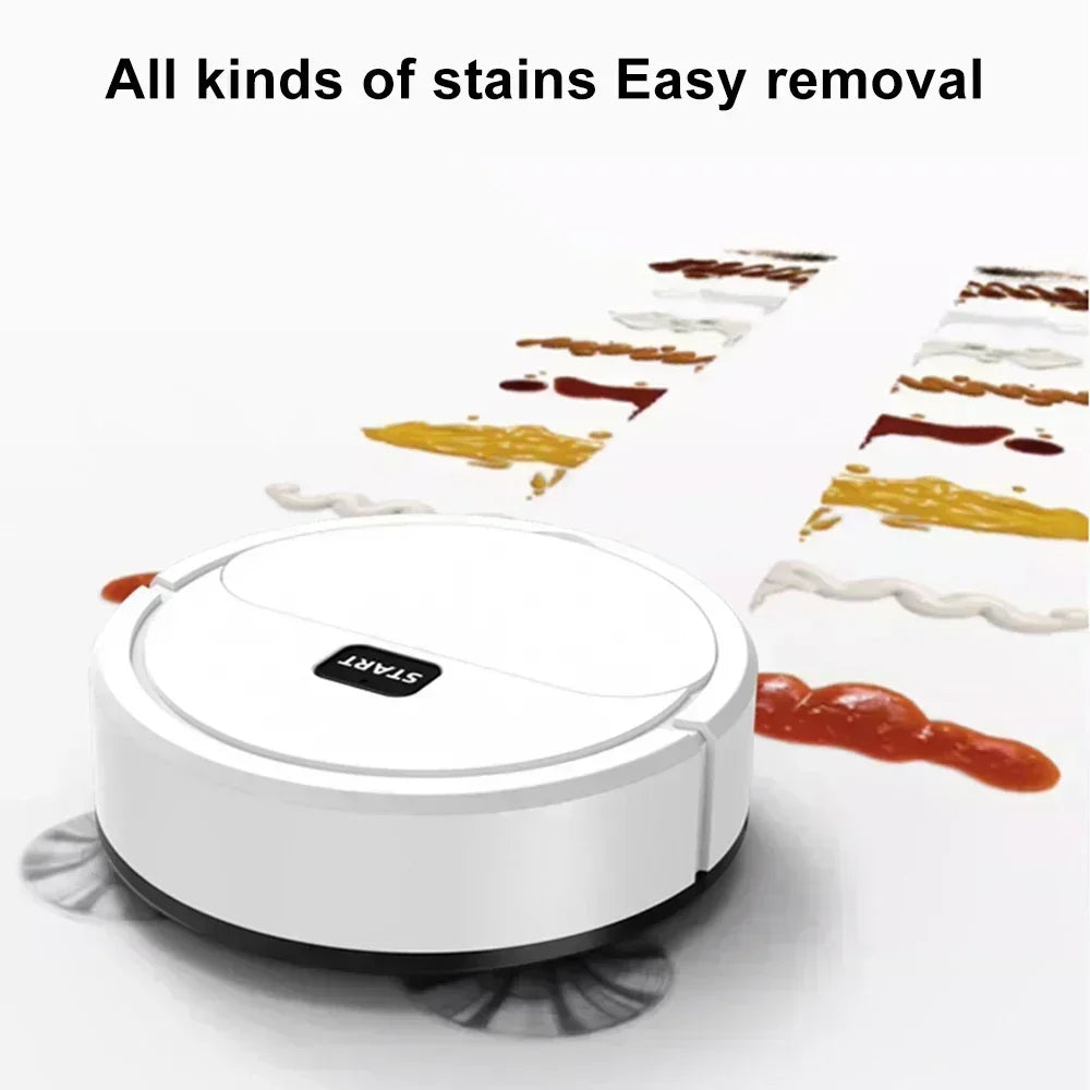 3-in-1 Portable Robotic Vacuum — 2024 USB Rechargeable Home Cleaner