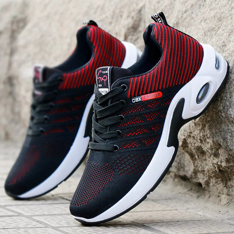 Men’s 2025 Breathable Lace-Up Running Shoes – Light Casual Sports Sneakers