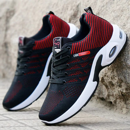 Men’s 2025 Breathable Lace-Up Running Shoes – Light Casual Sports Sneakers