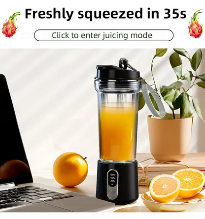 500ml Wireless Portable Juicer — USB Rechargeable, Intelligent Juice Cup, Mini Blender for Kitchen & Camping