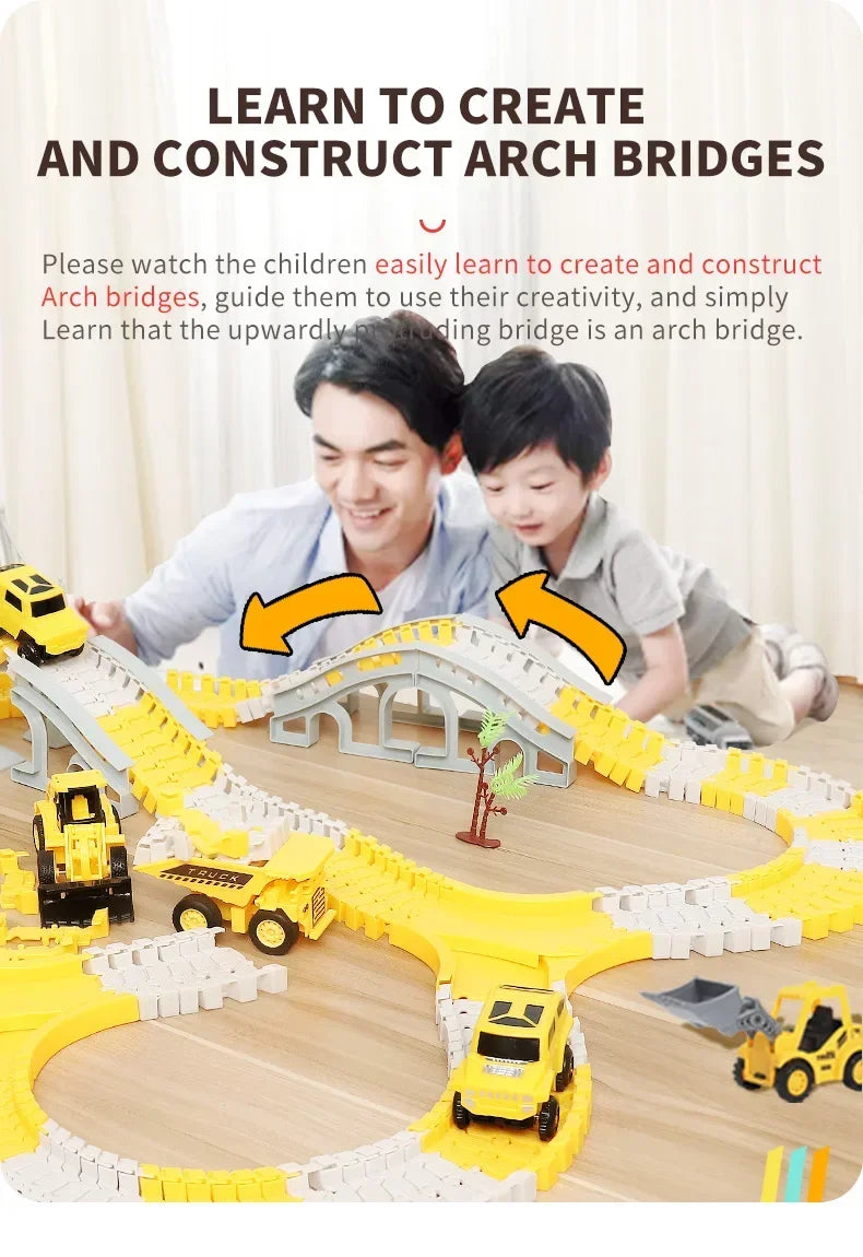 Educational Electric Track Car Set – 137–467 Pieces, Build & Learn Toy for Kids