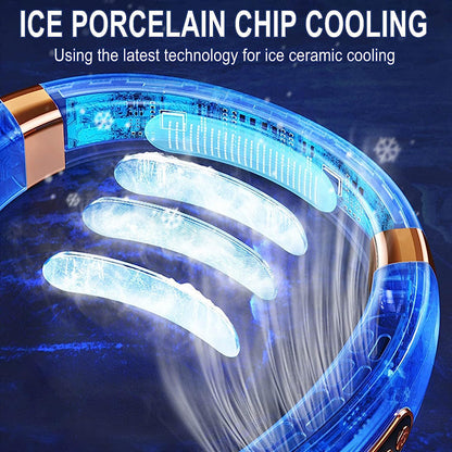 2025 Mini Hanging Neck Fan – Bladeless, Portable Air Cooler with Digital Display