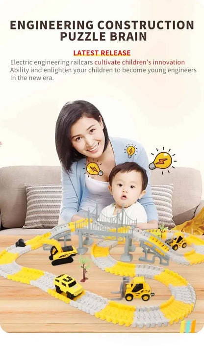 Educational Electric Track Car Set – 137–467 Pieces, Build & Learn Toy for Kids