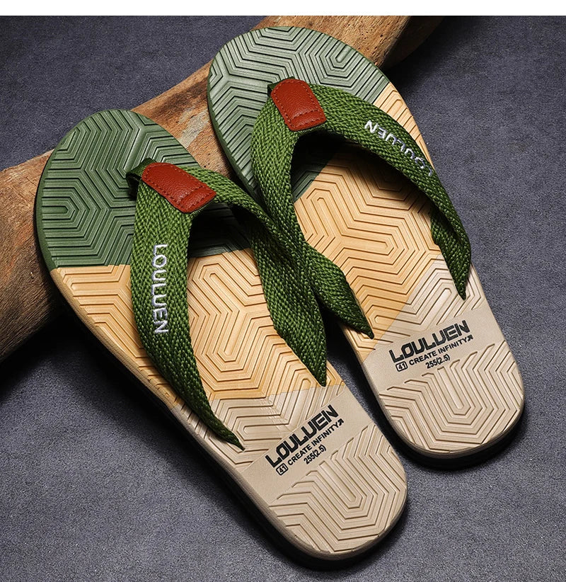 Men’s Fashion Flip Flops — Summer Beach Slippers, Breathable & Comfortable