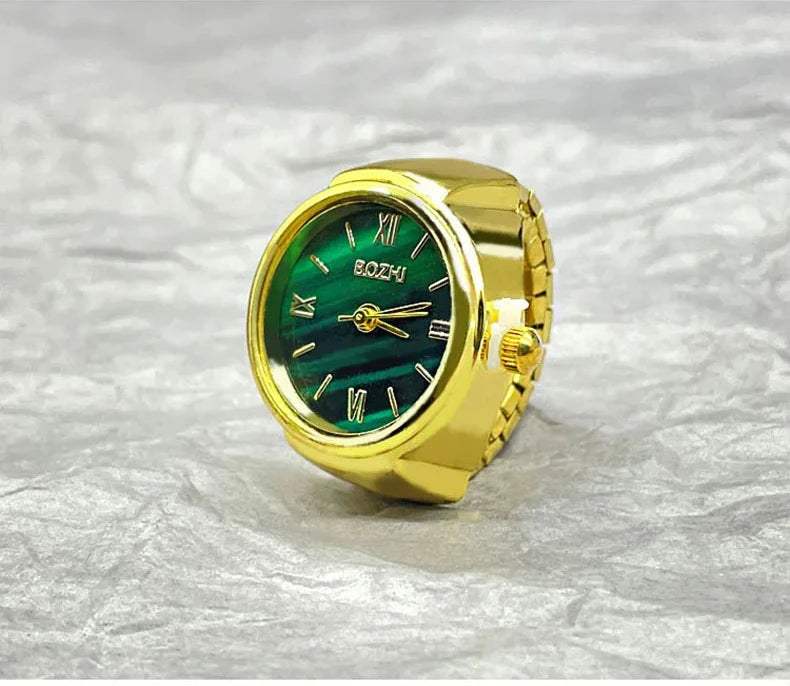 Hot-Selling Finger Ring Watch — Quartz Movement, Vintage Alloy Shell, Unisex Gift