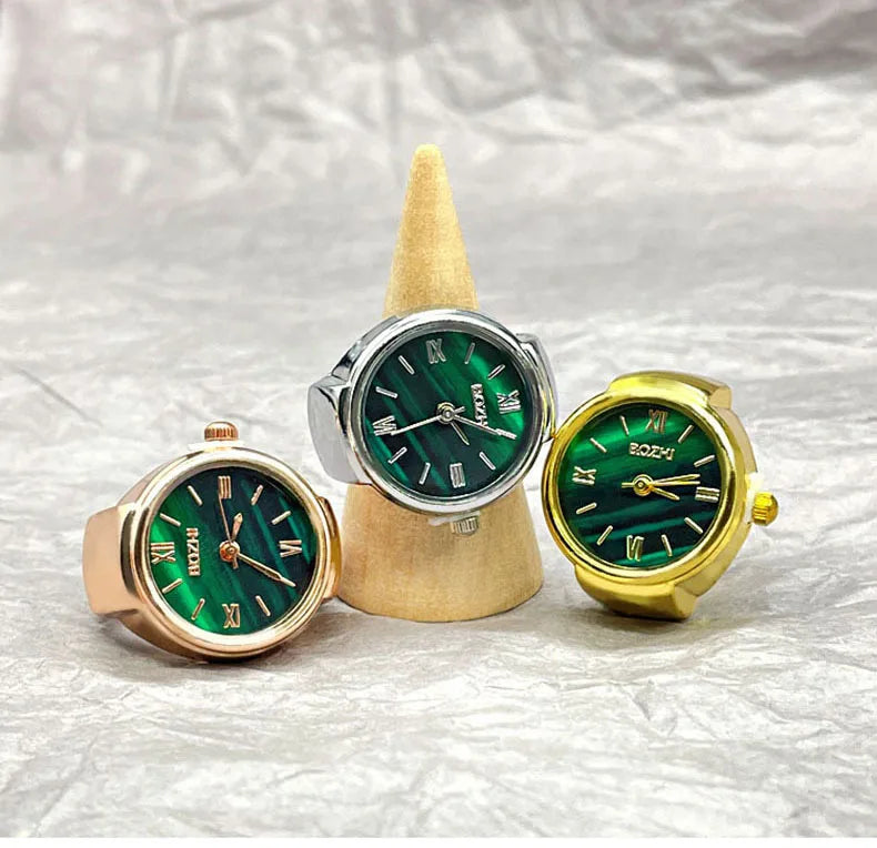 Hot-Selling Finger Ring Watch — Quartz Movement, Vintage Alloy Shell, Unisex Gift