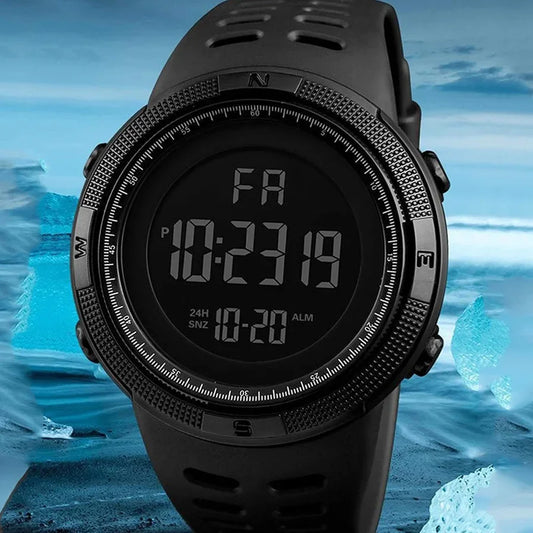 Electronic Watch for Men — Military Style, Luminous Multifunction LED Digital Wristwatch