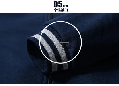 Men's 2-Piece Winter Set: Stand Neck Jacket & Matching Drawstring Pants