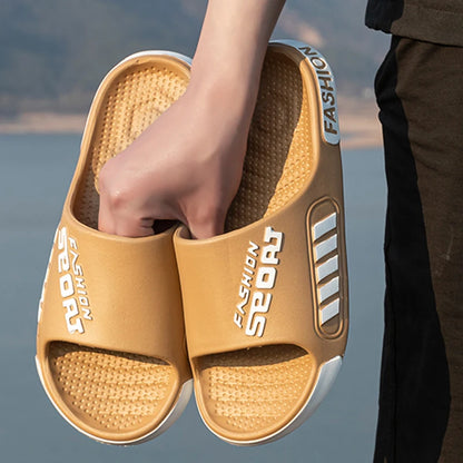 48-49 Men's Summer Slippers — Flat Sole, Open-Toe Slides for Women & Men