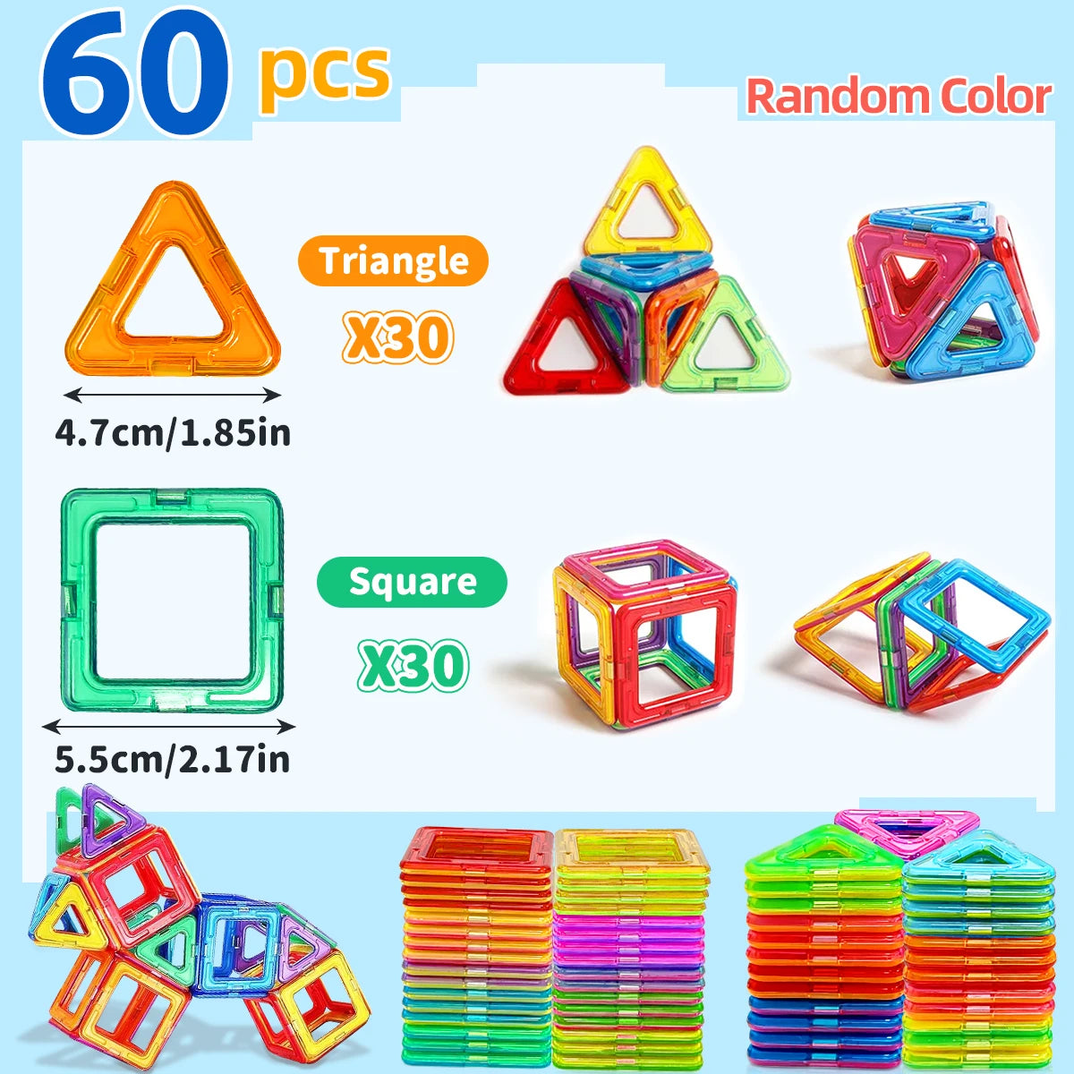 STEM Learning Magnetic Blocks — Medium DIY Construction Toys