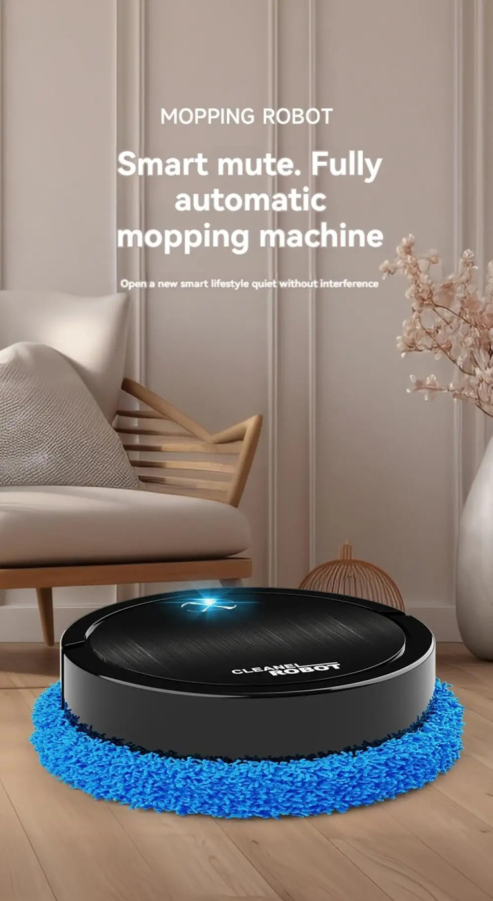 Floor Mopping Robots — Silent, Wet & Dry Cleaning, Smart Home Automatic Floor Scrubber