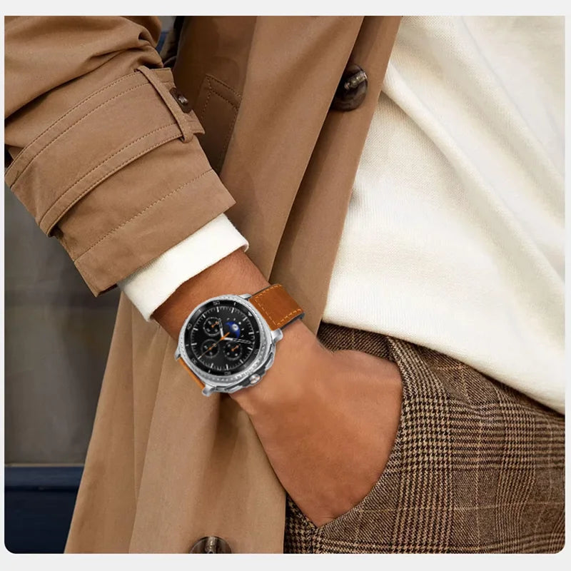 Leather Strap Samsung Galaxy Watch Classic 44mm 40mm 46mm Bracelet with Magnetic Band