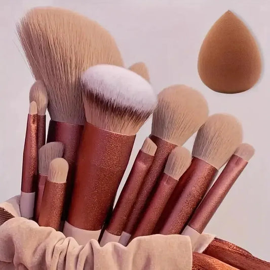 10-Piece Soft Fluffy Makeup Brush Set – Foundation, Powder, Eyeshadow, Kabuki
