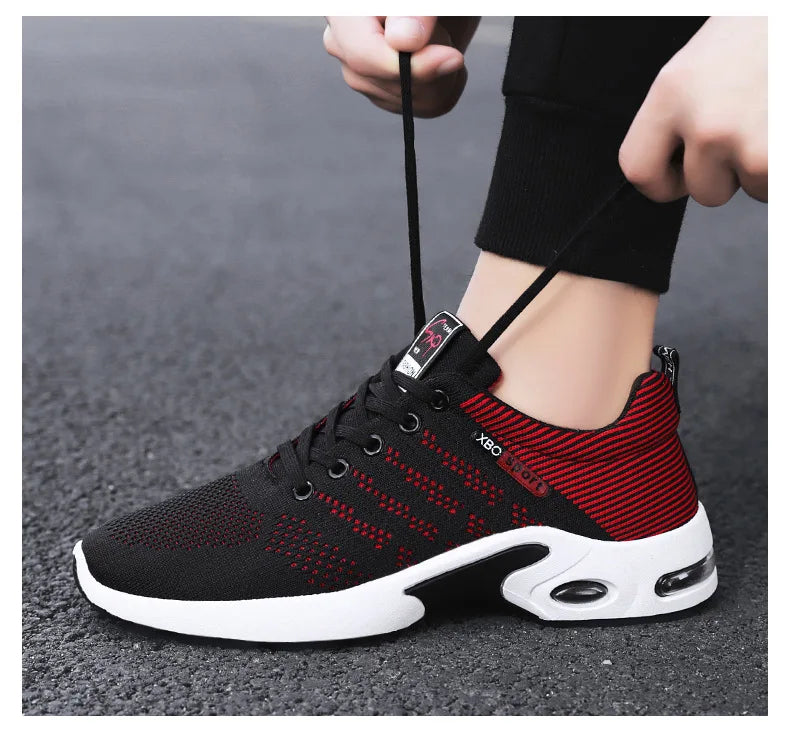 Men’s 2025 Breathable Lace-Up Running Shoes – Light Casual Sports Sneakers