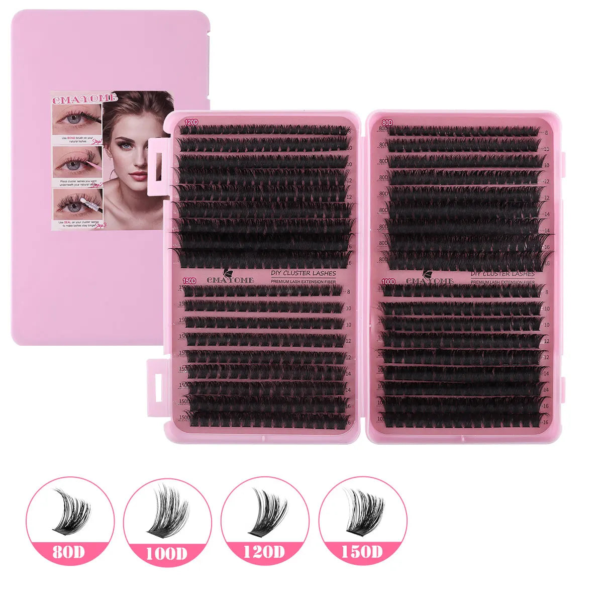 600pcs DIY Eyelash Extensions Kit — Thick Fluffy 30D/100D, Mix Length