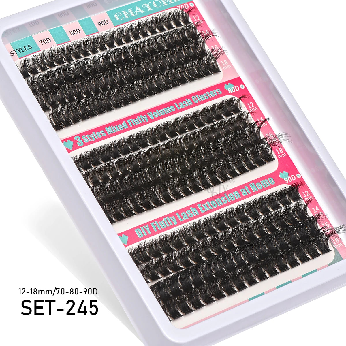 600pcs DIY Eyelash Extensions Kit — Thick Fluffy 30D/100D, Mix Length