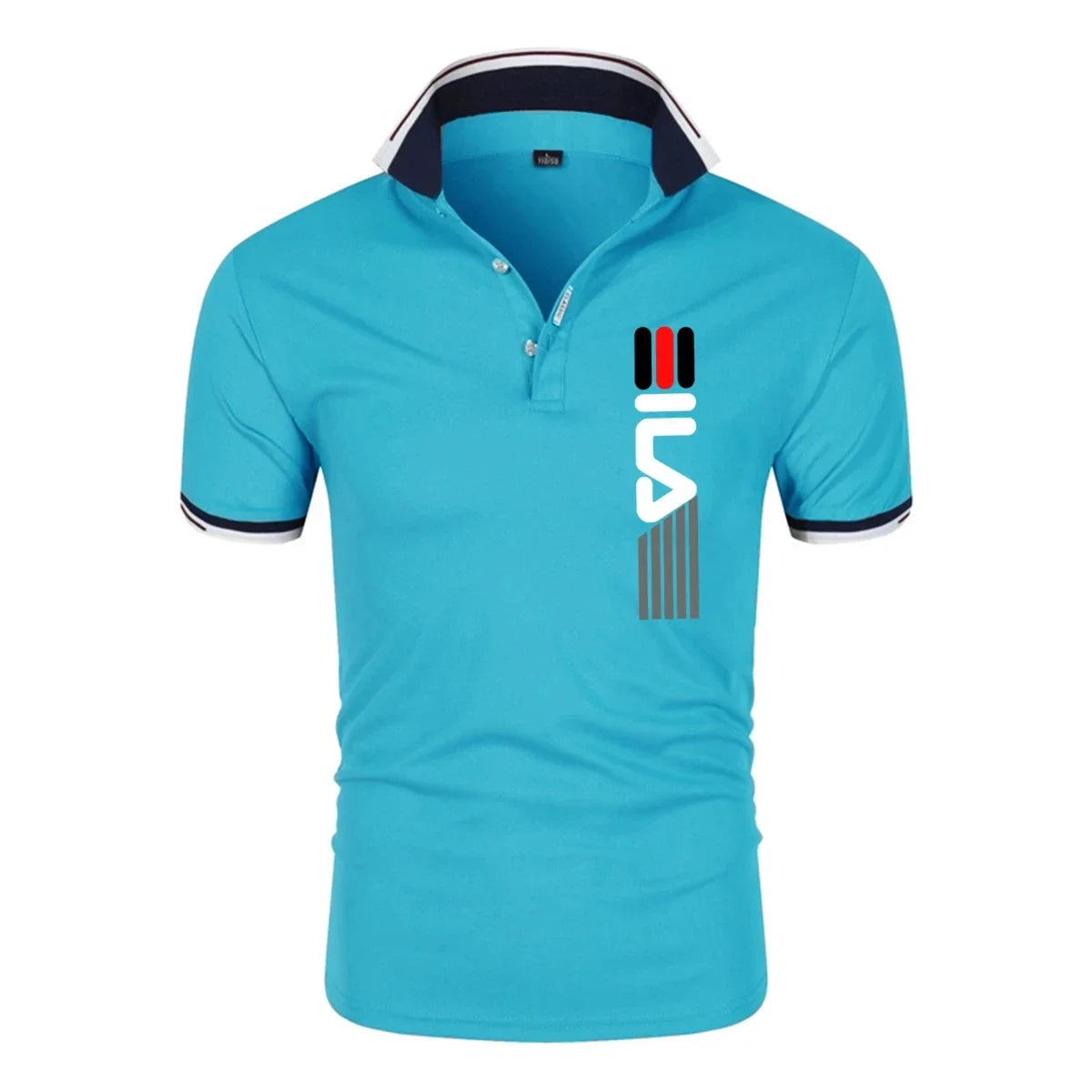 2025 Men’s Summer Polo Shirt — Printed Lapel, Anti-Pilling, Breathable, Short Sleeve, Slim Fit