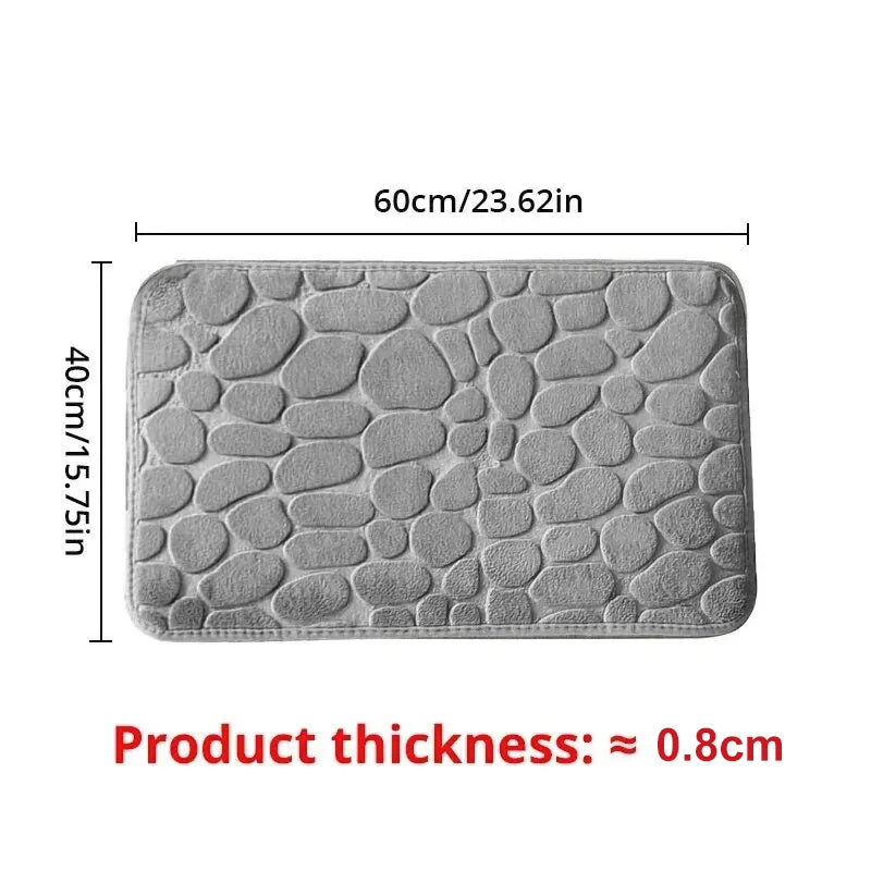 One-Piece Embossed Fiber Carpet — Anti-Slip Pebble Mat for Home