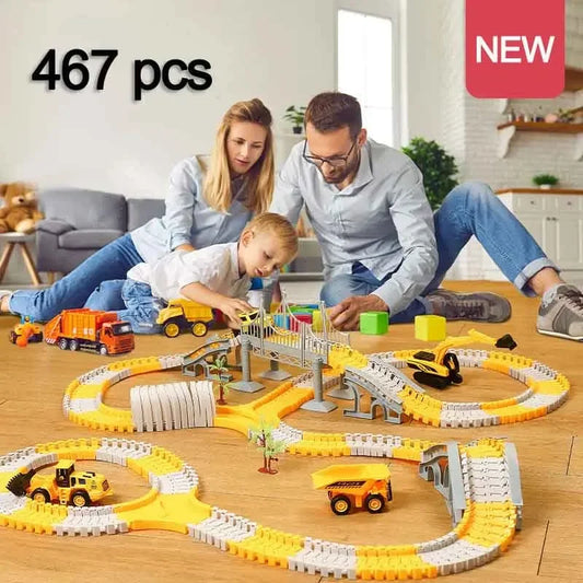 Educational Electric Track Car Set – 137–467 Pieces, Build & Learn Toy for Kids