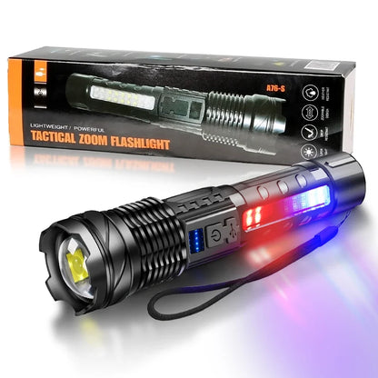 USB Rechargeable COB+XPE Mini LED Torch — Outdoor Zoom Light with Pen Clip