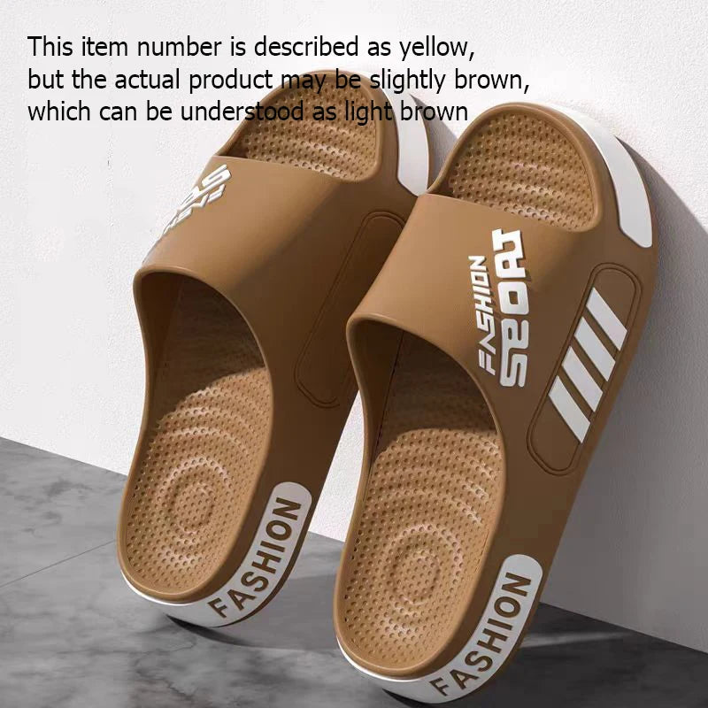 48-49 Men's Summer Slippers — Flat Sole, Open-Toe Slides for Women & Men
