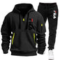 Men's 2025 Autumn/Winter Hooded Sweatshirt + Long Pants Two-Piece Set