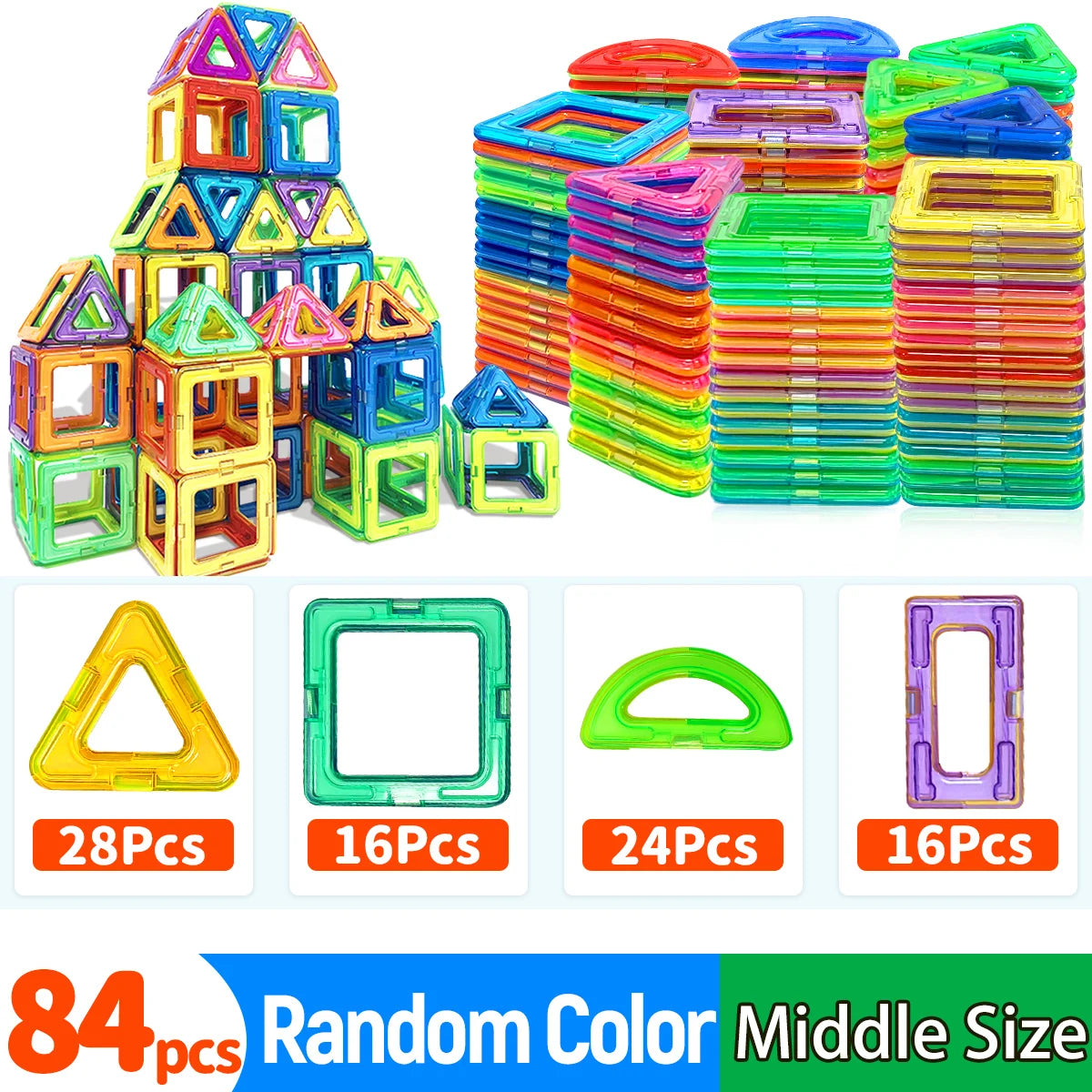STEM Learning Magnetic Blocks — Medium DIY Construction Toys