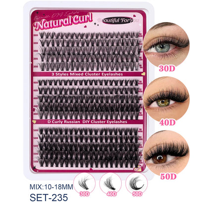 600pcs DIY Eyelash Extensions Kit — Thick Fluffy 30D/100D, Mix Length