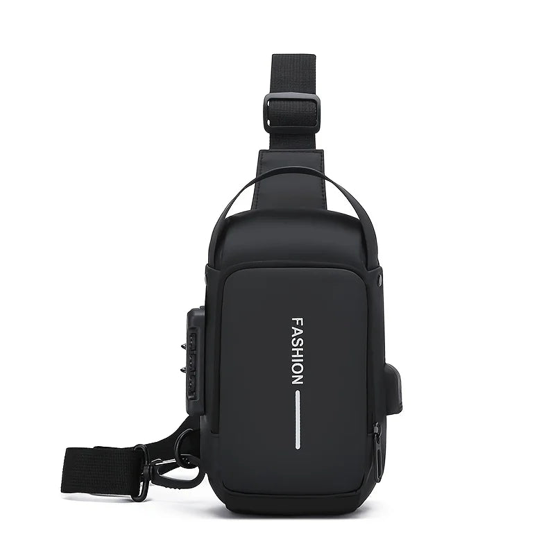 Oxford Fabric Sling Bag for Men — Crossbody Chest Pack, Zip Closure