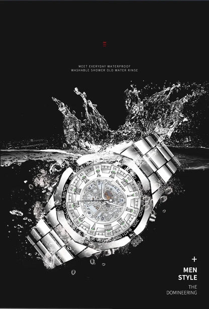 Men’s Mechanical Watch – Automatic Movement, Calendar, Waterproof, Large Dial
