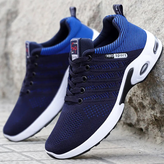 Men’s 2025 Breathable Lace-Up Running Shoes – Light Casual Sports Sneakers