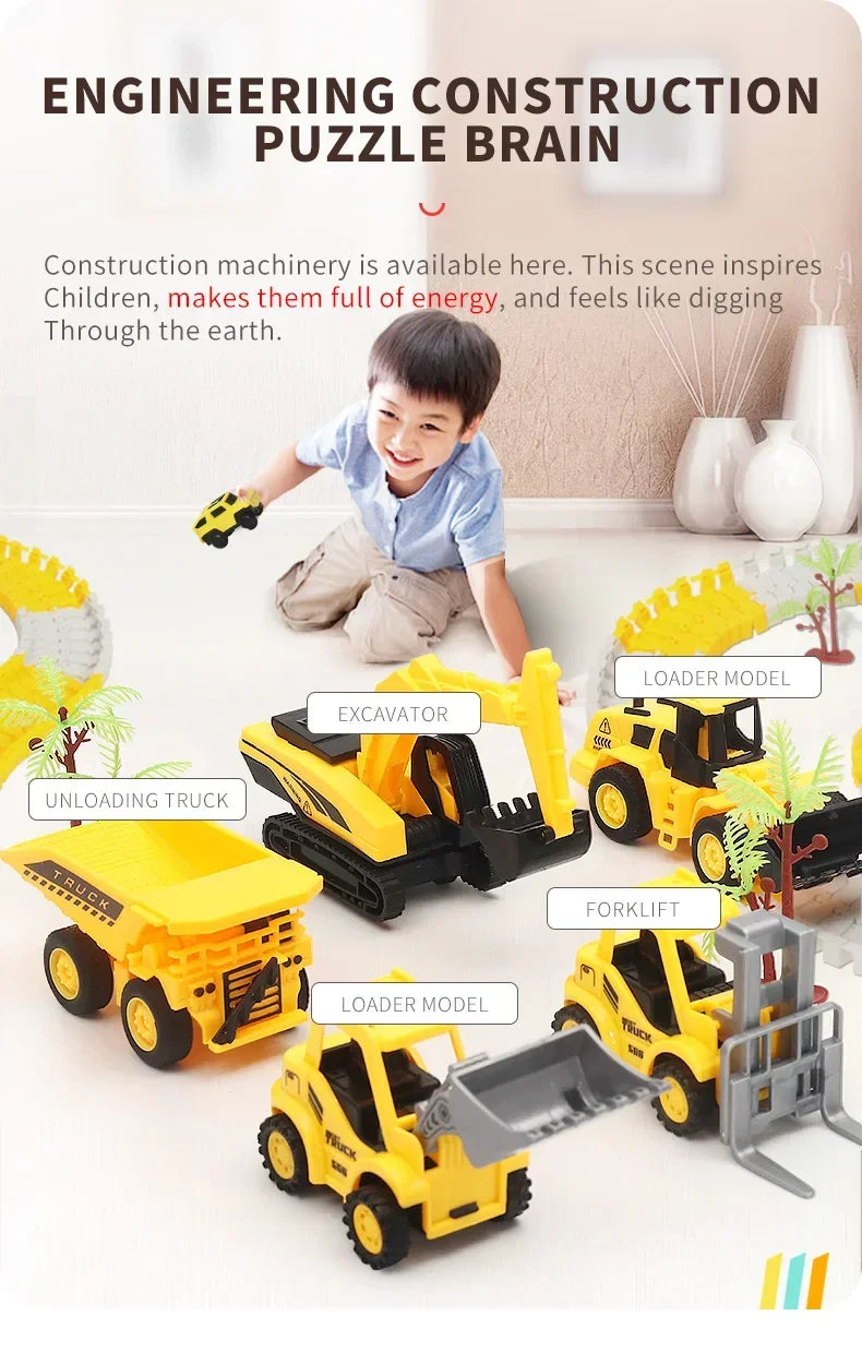 Educational Electric Track Car Set – 137–467 Pieces, Build & Learn Toy for Kids