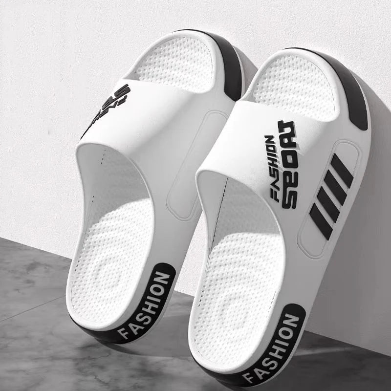 48-49 Men's Summer Slippers — Flat Sole, Open-Toe Slides for Women & Men