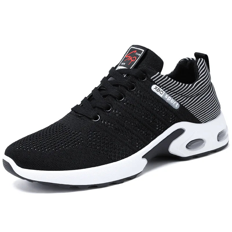 Men’s 2025 Breathable Lace-Up Running Shoes – Light Casual Sports Sneakers