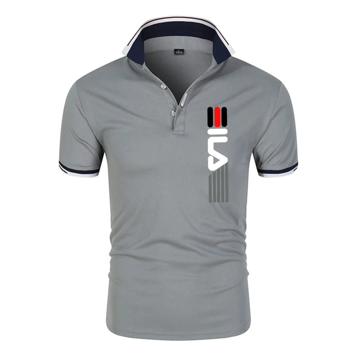 2025 Men’s Summer Polo Shirt — Printed Lapel, Anti-Pilling, Breathable, Short Sleeve, Slim Fit