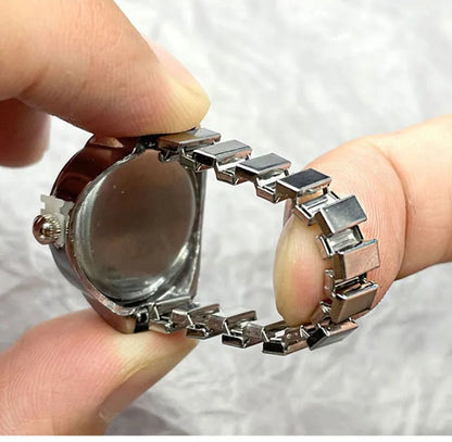 Hot-Selling Finger Ring Watch — Quartz Movement, Vintage Alloy Shell, Unisex Gift