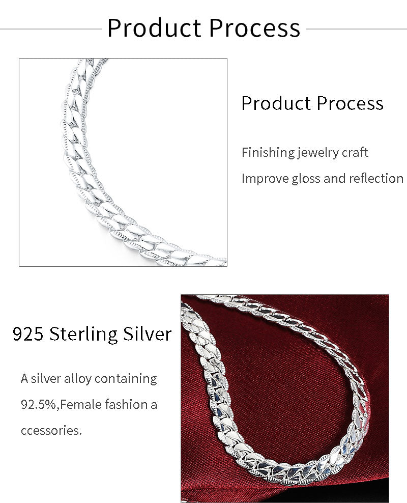 18K Gold/Silver Color 6mm Full Sideways Necklace — 8/18/20/24 Inch Chain