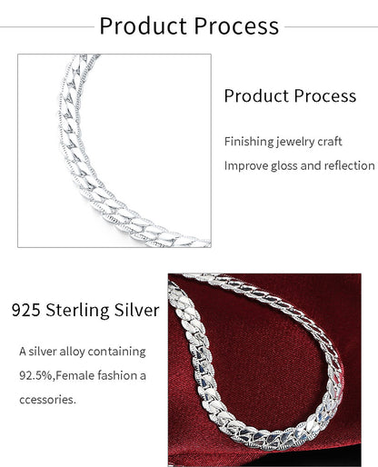 18K Gold/Silver Color 6mm Full Sideways Necklace — 8/18/20/24 Inch Chain