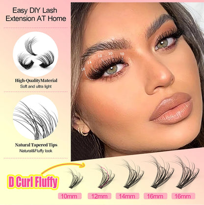 600pcs DIY Eyelash Extensions Kit — Thick Fluffy 30D/100D, Mix Length
