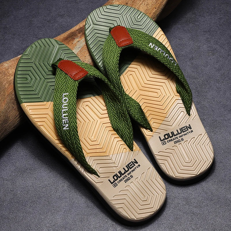 Men’s Fashion Flip Flops — Summer Beach Slippers, Breathable & Comfortable