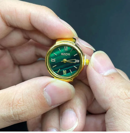 Hot-Selling Finger Ring Watch — Quartz Movement, Vintage Alloy Shell, Unisex Gift