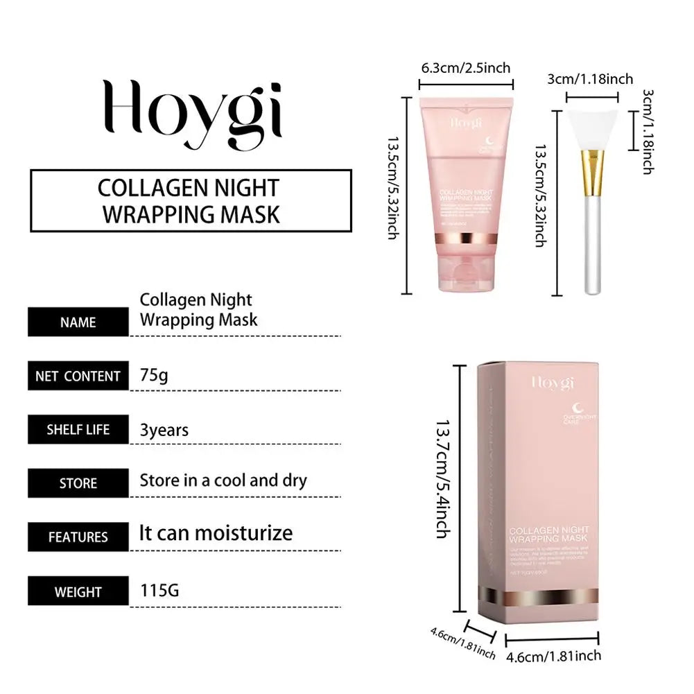 Collagen Overnight Wrapping Facial Mask — Korean Night Care, Deep Hydration, 75ml