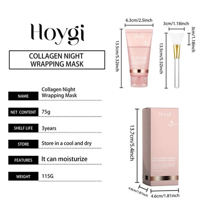 Collagen Overnight Wrapping Facial Mask — Korean Night Care, Deep Hydration, 75ml