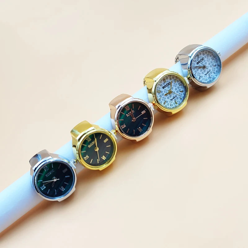 Hot-Selling Finger Ring Watch — Quartz Movement, Vintage Alloy Shell, Unisex Gift